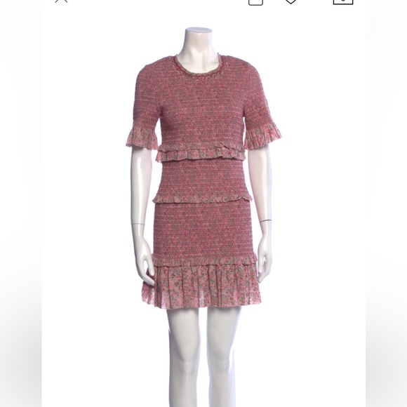 LoveShackFancy Floral Smocked Dress with Embroidery Detail Size M - Picture 3 of 13